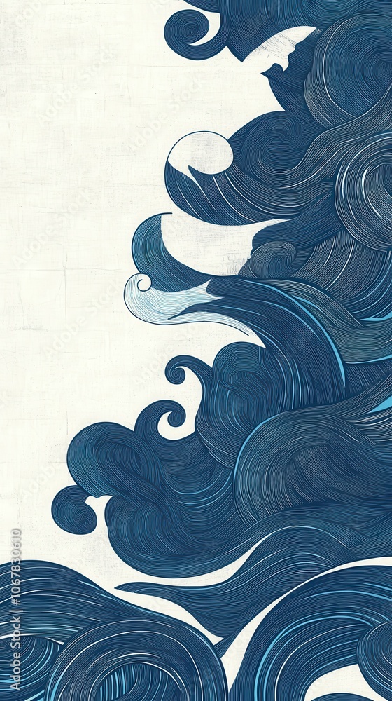 Poster create stunning designs with an abstract blue wave pattern featuring white space for your messages