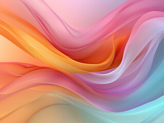 Soft, flowing waves of warm colors create serene and vibrant atmosphere.