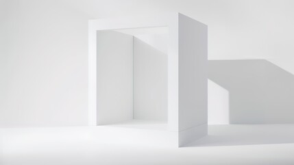 White Minimalist Booth - a sleek and modern display concept. The white minimalist design creates a clean and inviting space.