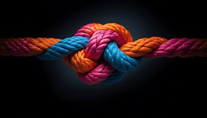 Unity and Strength Concept . Team rope diverse strength connect partnership together teamwork unity communicate support. Strong diverse network rope team concept integrate cooperation empower power.