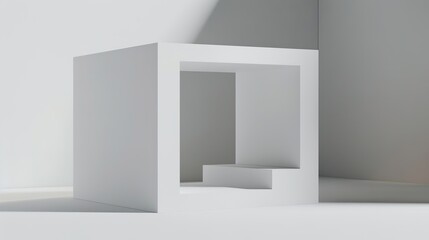 White Minimalist Booth - a sleek and modern display concept. The white minimalist design creates a clean and inviting space.