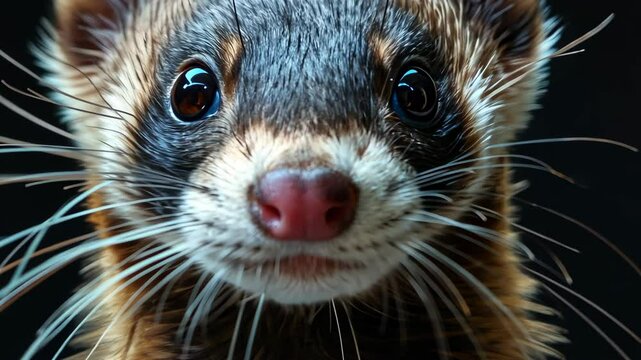 Stunning wildlife photography captures the essence of a ferret in a captivating portrait, Ai Generated.