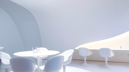 White Minimalist Booth - a sleek and modern display concept. The white minimalist design creates a clean and inviting space.