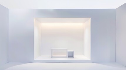 White Minimalist Booth - a sleek and modern display concept. The white minimalist design creates a clean and inviting space.