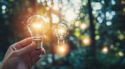 Innovative Light Bulbs in Nature with Digital Overlay