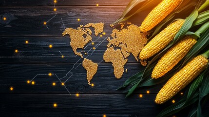 Harvesting Connections: Corn Crops and Global Agriculture Map Uniting Earth's Fields