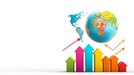 Global Progress: Arrows and Bar Graphs Depicting International Policy Advancement