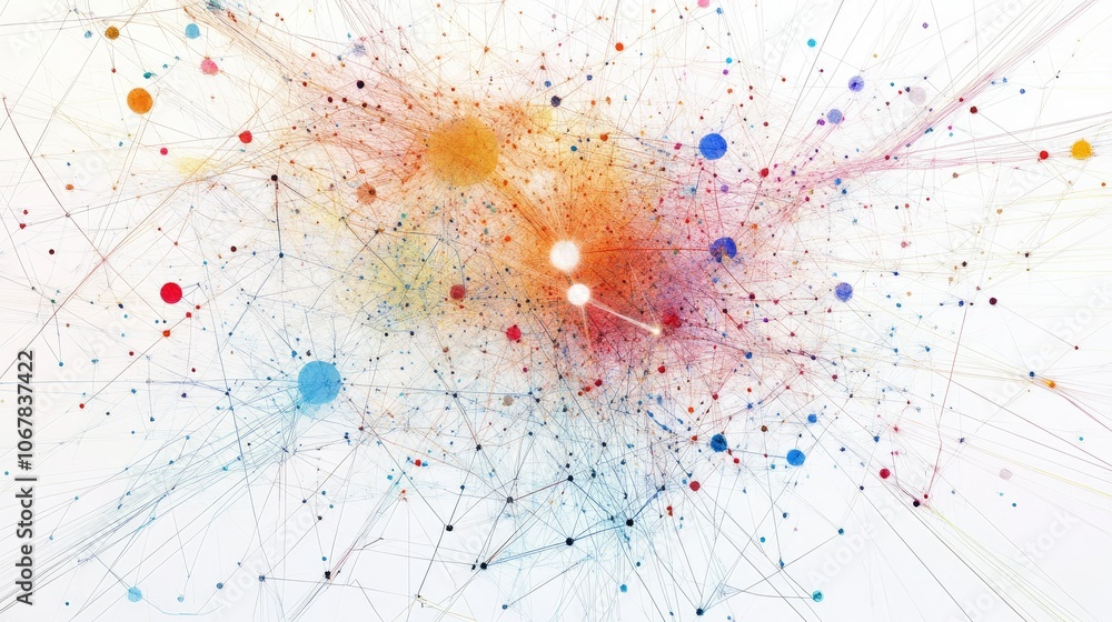 Poster An abstract representation of a global network, showcasing the interconnectedness of businesses in the digital age.