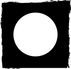 Square brush frame elements with circle border layout