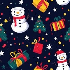 Holiday repetitive tile patterns for wrapping paper for Gift box