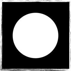 Square brush frame elements with circle border layout