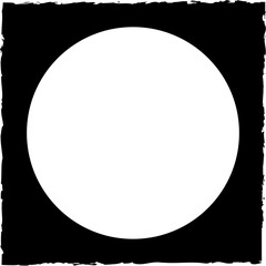 Square brush frame elements with circle border layout