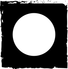 Square brush frame elements with circle border layout