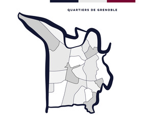 Les quartiers de Grenoble - Auvergne Rhône-Alpes, Isère, France	