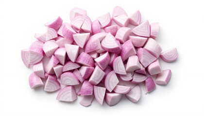 Fototapeta premium sliced red onion on a white background photo