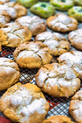 Indulge in the delightful experience of Freshly Baked Cookies resting on a Cooling Rack