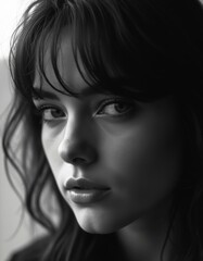 Fototapeta premium Monochrome Scandinavian Beauty Soft Light Portrait