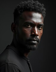 African Man Dark Portrait Dramatic Lighting Intense