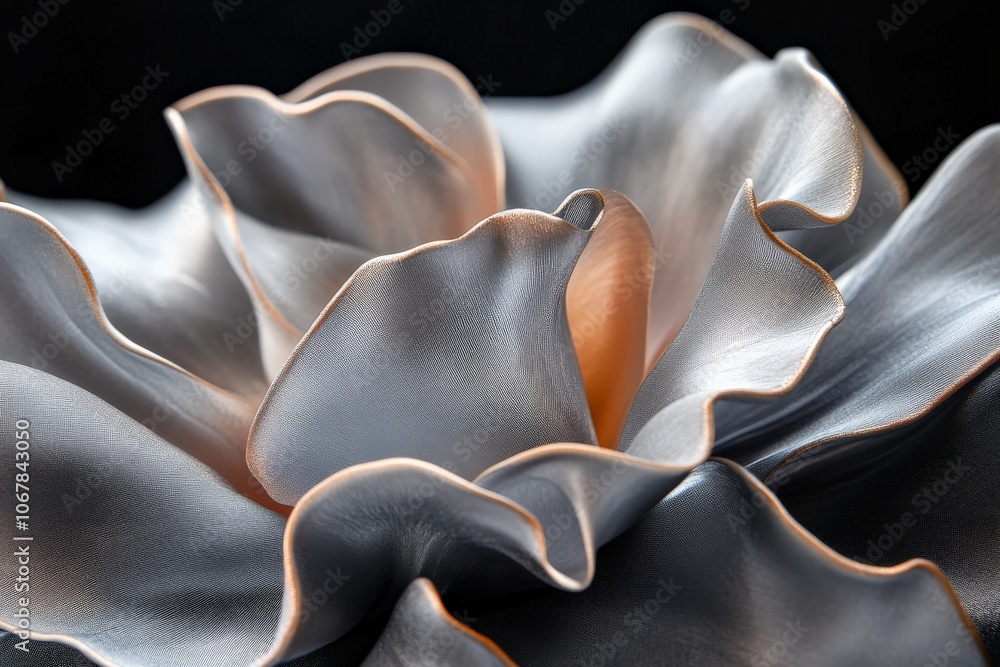 Aufkleber the blend of grey and orange fabric creates soft and gentle waves, reflecting a harmonious blend of 