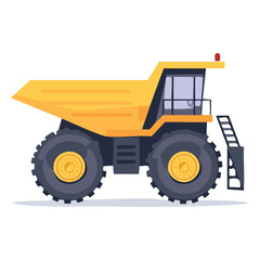 Illustration of heavy equipment vehicles for mining