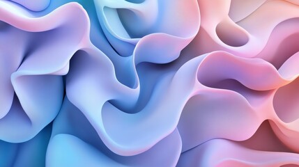 Obraz premium 3D Fluid Shapes in Soft Pastel Colors