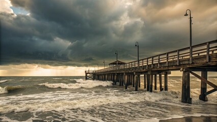 Fototapeta premium pier at sunset