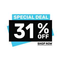 Special deal 31 off price marketing blue color design.