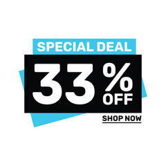 Special deal 33 off price marketing blue color design.