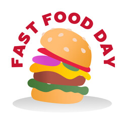 National fast food day with delicious fast food