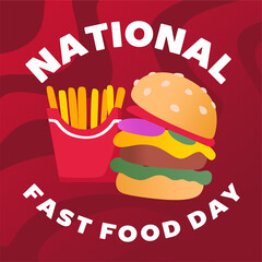 National fast food day with delicious fast food