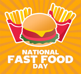 National fast food day with delicious fast food