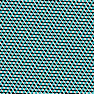 Varying Hues Alternating Color Checkerboard Style Tapered Block Cube Pyramid Pattern 1097