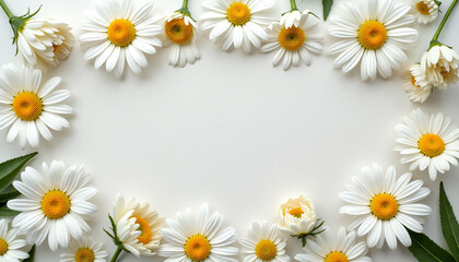 Obraz premium a circle of white flowers on a white background free photo