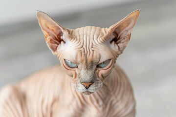 A cat with a very angry expression on its face