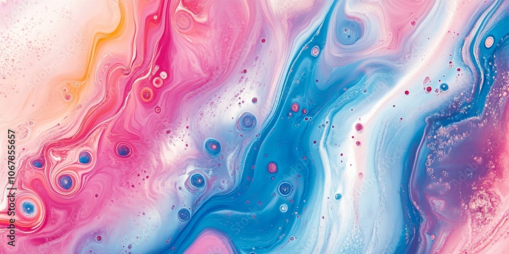 Poster a vibrant abstract swirl of colors blending in a dynamic, fluid composition.