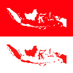 map of the Indonesian archipelago with a red and white background