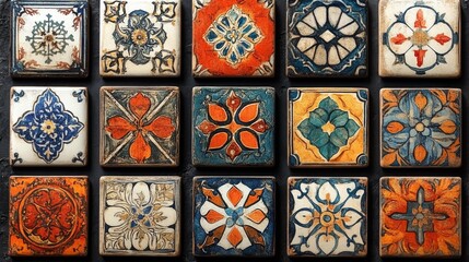 Arabic Patterned Tiles. Generative AI