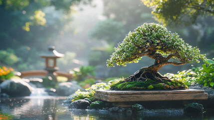 bonsai, plants, flower beds, potted plants, Japan, Japanese gardens, Japanese art, Japanese spirit, Japanese style, four seasons, seasons, change, heart, garden, stone, park, tree, vase, fountain,