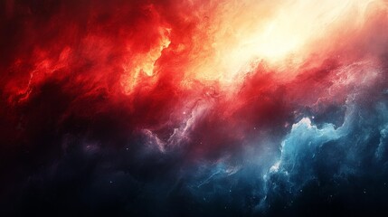 Obraz premium Fiery Cosmic Nebula. Generative AI