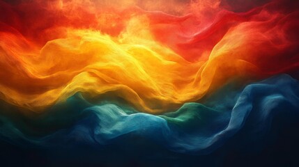 Obraz premium Colorful Flowing Fabric Texture Background. Generative AI