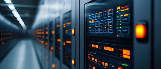 Warehouse with digital screens showing inventory status, realtime logistics