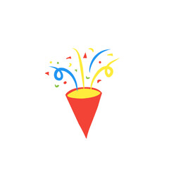 trumpet with colorful confetti