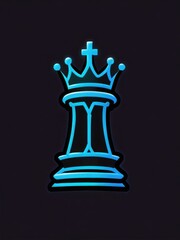 Fototapeta premium Neon Chess Outline with Modern Design