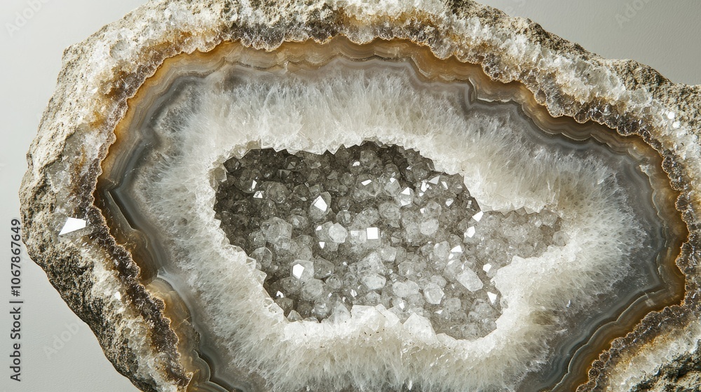 Poster close-up view of a slice of geode