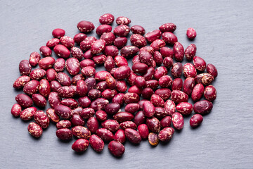Red Kidney Beans On Slate Surface Close Up