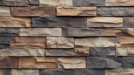 Textured Stone and Brick Wall Close Up