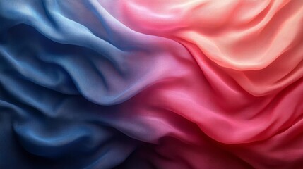 Obraz premium Flowing Fabric with Vibrant Blue and Pink Gradients. Generative AI