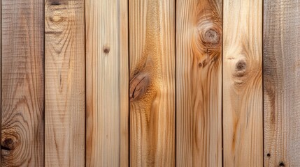 Fototapeta premium Close-up of wooden planks highlights their natural, rough texture and grains.