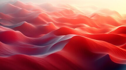 Abstract Waves in Red and Pink. Generative AI