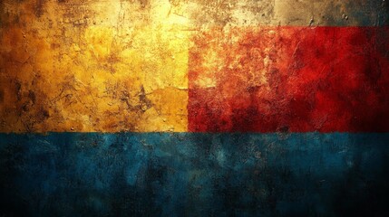 Congolese Flag Colors on Textured Canvas. Generative AI